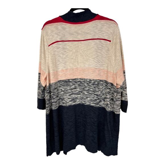 Torrid Striped 3/4 Sleeve Open Long Cardigan  Size 3 - Picture 7 of 12